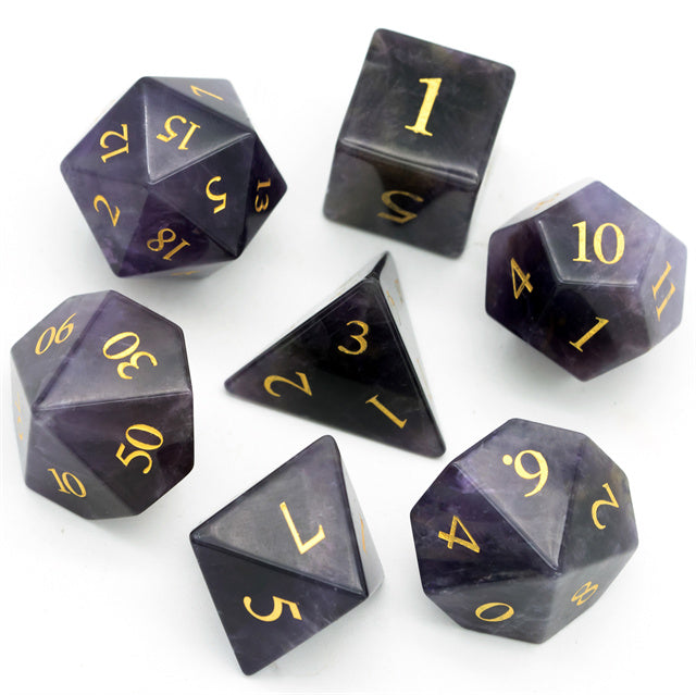 Amethyst Gemstone Dice Set