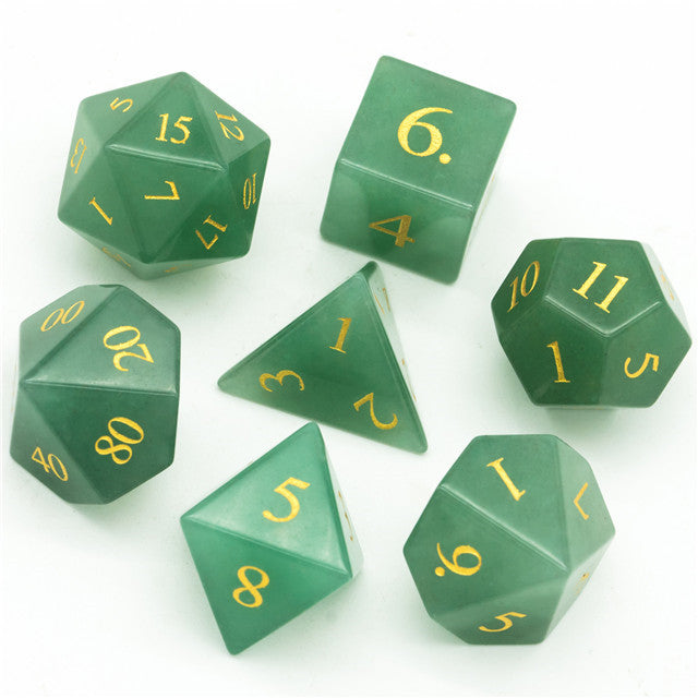 Adventurine Gemstone Dice Set