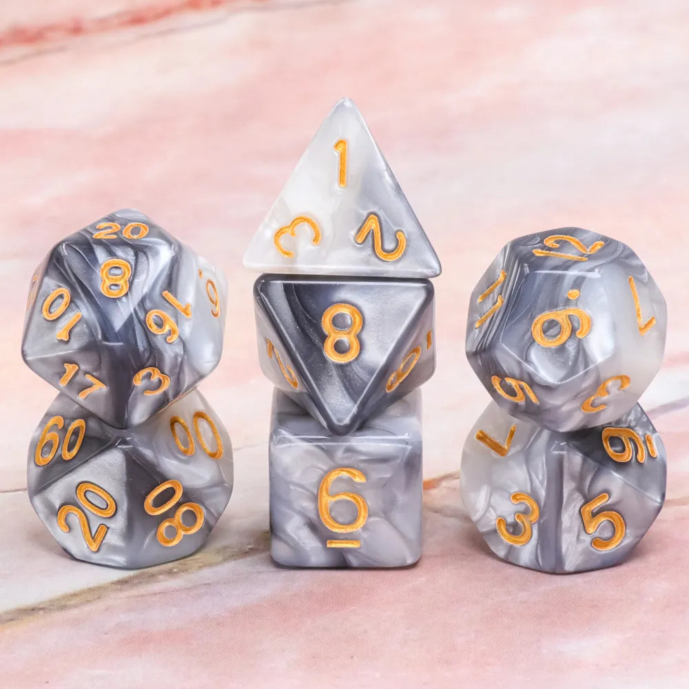 Black & White Marble Dice Set