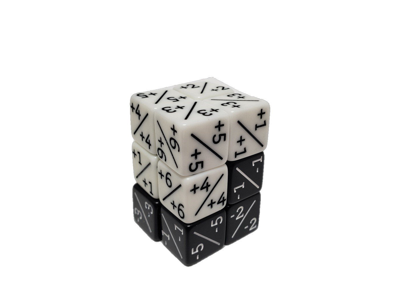 Black & White +/- Counter Dice – 12 Count