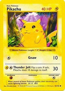 Pikachu (Red Cheeks) (058/102) [Base Set (Shadowless)]