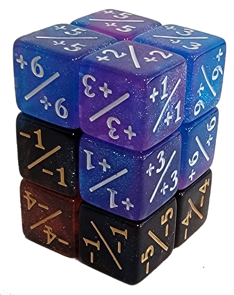 Nebula +/- Counter Dice Cube – 12 Count