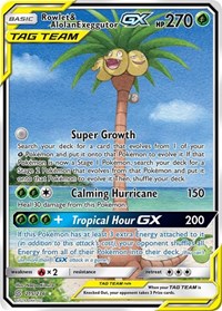 Rowlet & Alolan Exeggutor GX (Alternate Full Art) (215/236) [SM - Unified Minds]