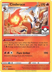 Cinderace (Pokémon League) (034/202) [League & Championship Cards]