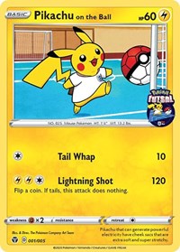 Pikachu on the Ball - 001/005 (Pokemon Futsal) (001/005) [Miscellaneous Cards & Products]