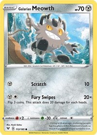 Galarian Meowth (112/185) [SWSH04: Vivid Voltage]