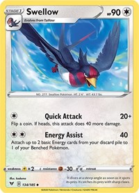Swellow (134/185) [SWSH04: Vivid Voltage]