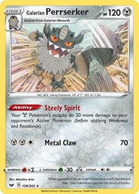 Galarian Perrserker 128/202 (SWSH Base Set) (128/202) [Deck Exclusives]
