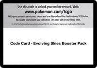 Code Card - Evolving Skies Booster Pack [SWSH07: Evolving Skies]