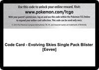 Code Card - Evolving Skies Single Pack Blister [Eevee] [SWSH07: Evolving Skies]