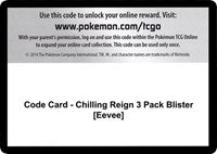 Code Card - Chilling Reign 3 Pack Blister [Eevee] [SWSH06: Chilling Reign]