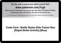 Code Card - Battle Styles Elite Trainer Box [Rapid Strike Urshifu] (Blue) [SWSH05: Battle Styles]