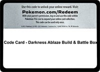 Code Card - Darkness Ablaze Build & Battle Box [SWSH03: Darkness Ablaze]