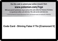 Code Card - Shining Fates V Tin [Cramorant V] [Shining Fates]