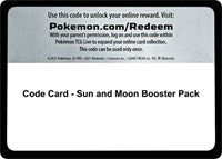 Code Card - Sun and Moon Booster Pack [SM Base Set]