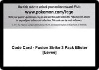 Code Card - Fusion Strike 3 Pack Blister [Eevee] [SWSH08: Fusion Strike]