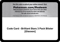 Code Card - Brilliant Stars 3 Pack Blister [Glaceon] [SWSH09: Brilliant Stars]