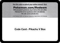 Code Card - Pikachu V Box [Miscellaneous Cards & Products]