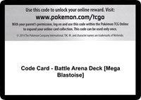 Code Card - Battle Arena Deck [Mega Blastoise] [SM - Celestial Storm]