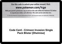 Code Card - Crimson Invasion Single Pack Blister [Dhelmise] [SM - Crimson Invasion]
