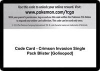 Code Card - Crimson Invasion Single Pack Blister [Golisopod] [SM - Crimson Invasion]