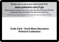 Code Card - Dusk Mane Necrozma Premium Collection [SM - Forbidden Light]