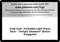 Code Card - Forbidden Light Theme Deck - "Twilight Takedown" [Alolan Exeggutor] [SM - Forbidden Light]
