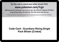 Code Card - Guardians Rising Single Pack Blister [Crobat] [SM - Guardians Rising]
