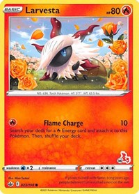Larvesta (#36 Cinderace Stamped) (023/198) [Battle Academy 2022]
