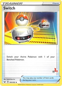 Switch - 183/202 (#58 Cinderace Stamped) (183/202) [Battle Academy 2022]