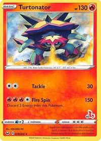 Turtonator - 029/202 (#39 Cinderace Stamped) (029/202) [Battle Academy 2022]