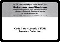Code Card - Lucario VSTAR Premium Collection [Miscellaneous Cards & Products]