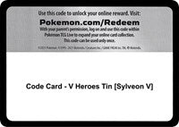 Code Card - V Heroes Tin [Sylveon V] [Miscellaneous Cards & Products]