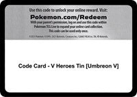 Code Card - V Heroes Tin [Umbreon V] [Miscellaneous Cards & Products]