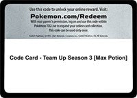 Code Card - Team Up Season 3 [Max Potion] [SM - Team Up]