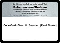 Code Card - Team Up Season 1 [Field Blower] [SM - Team Up]