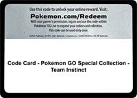 Code Card - Pokemon GO Special Collection - Team Instinct [Pokemon GO]