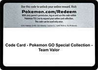 Code Card - Pokemon GO Special Collection - Team Valor [Pokemon GO]