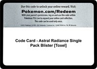 Code Card - Astral Radiance Single Pack Blister [Toxel] [SWSH10: Astral Radiance]