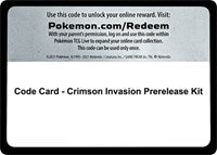 Code Card - Crimson Invasion Prerelease Kit [SM - Crimson Invasion]