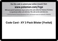 Code Card - XY 3 Pack Blister [Yveltal] [XY - BREAKthrough]
