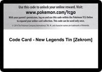 Code Card - New Legends Tin [Zekrom] [Black and White]