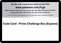 Code Card - Prime Challenge Box [Espeon] [Noble Victories]