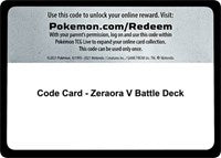 Code Card - Zeraora V Battle Deck [Miscellaneous Cards & Products]