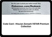 Code Card - Hisuian Zoroark VSTAR Premium Collection [SWSH11: Lost Origin]