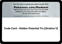 Code Card - Hidden Potential Tin [Giratina V] [Miscellaneous Cards & Products]