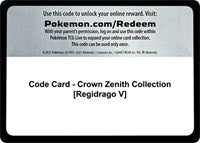 Code Card - Crown Zenith Collection [Regidrago V] [Crown Zenith]