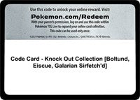 Code Card - Knock Out Collection [Boltund, Eiscue, Galarian Sirfetch'd] [Miscellaneous Cards & Products]