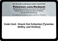 Code Card - Knock Out Collection [Tyranitar, Shiftry, and Vivillon] [Miscellaneous Cards & Products]