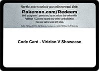 Code Card - Virizion V Showcase [Miscellaneous Cards & Products]
